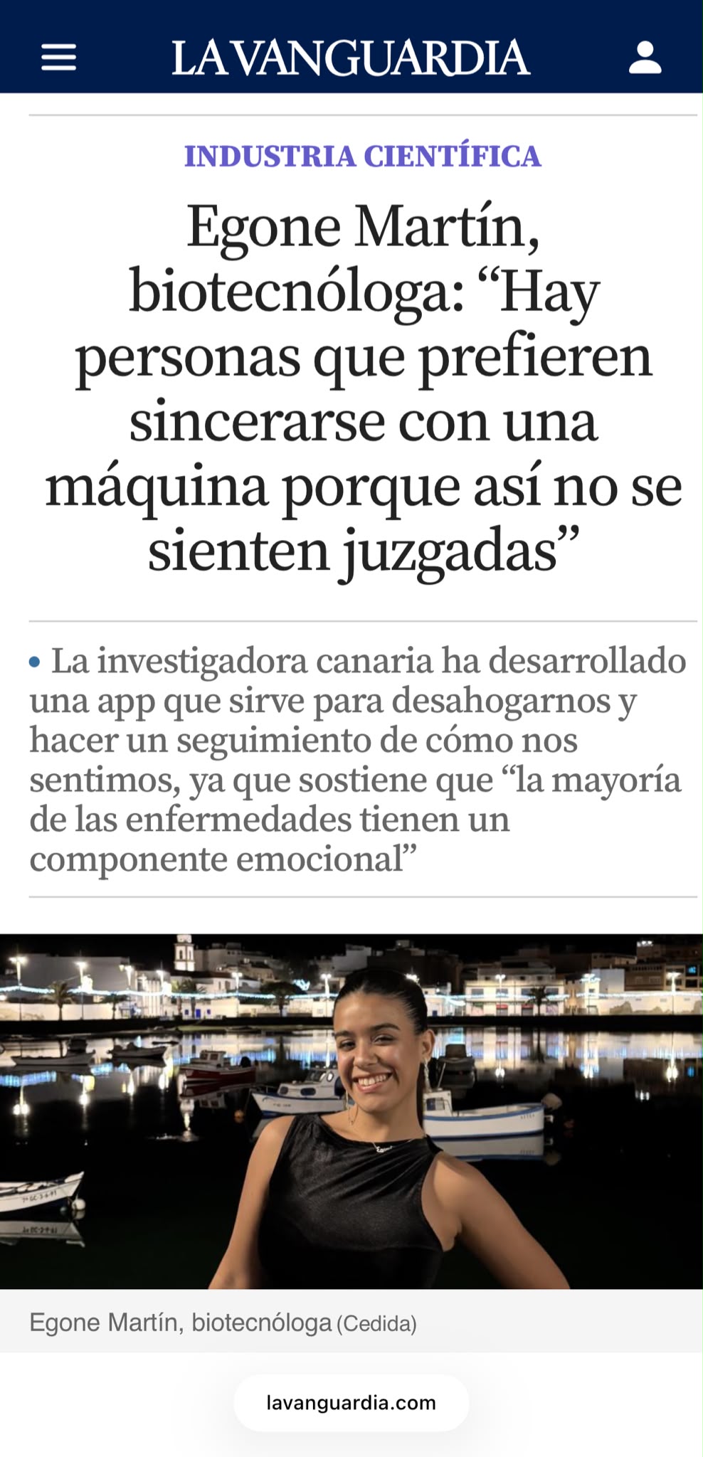 La Vanguardia: Egone Martín, biotecnóloga